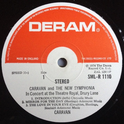 Caravan – Caravan & The New Symphonia (Vinyl LP, Deram, 1974) – EX / EX