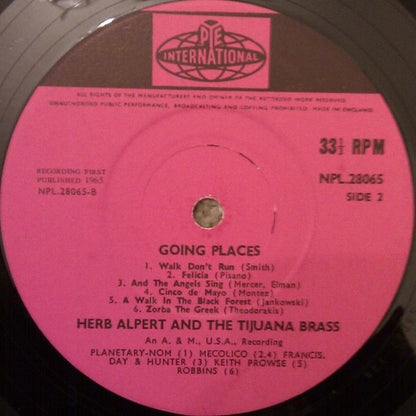 Herb Alpert and the Tijuana Brass - !Going Places! (Vinyl LP, Pye Records 1965) - VG+/EX