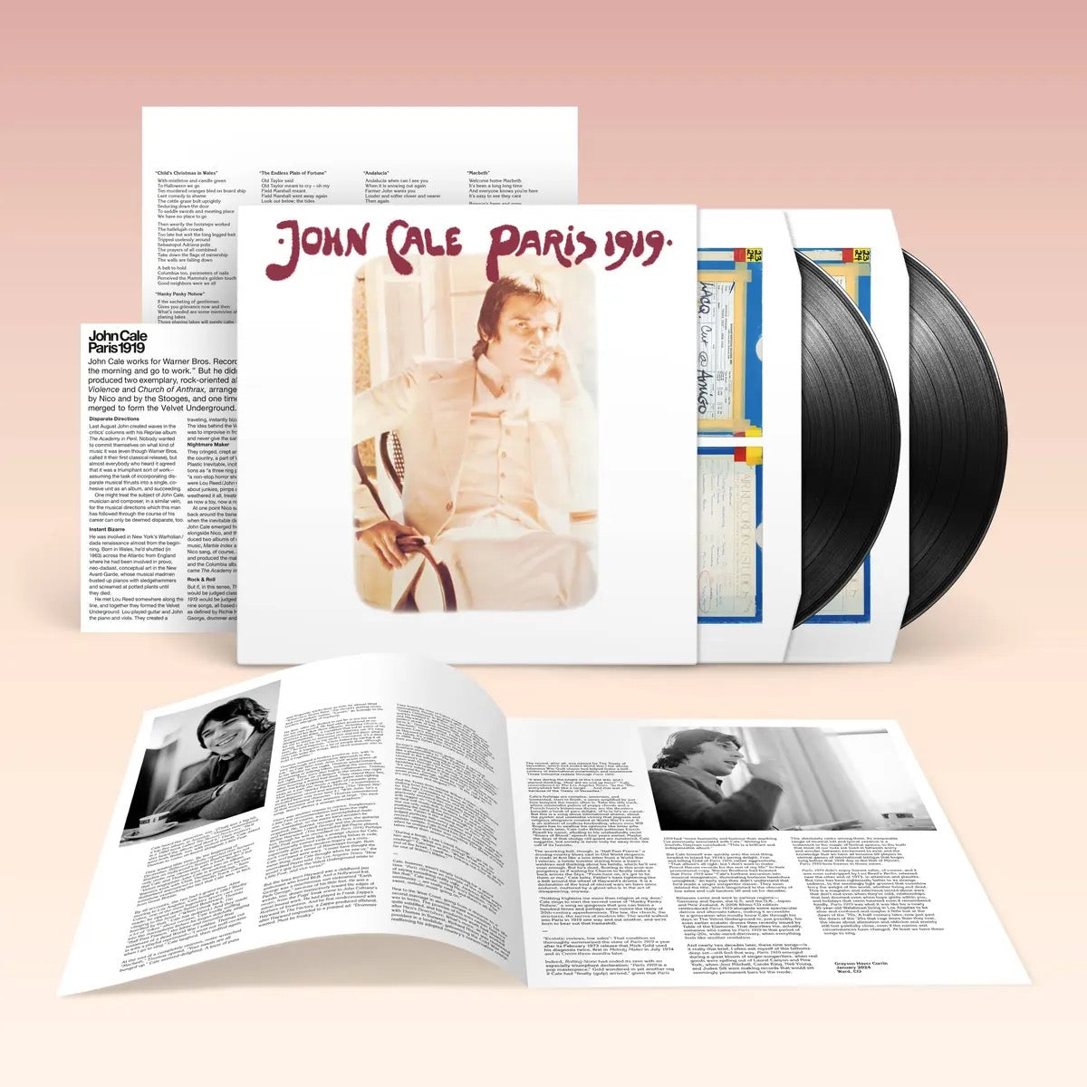 John Cale Paris 1919 Record set with booklet, album cover, vinyl and printed inners.
