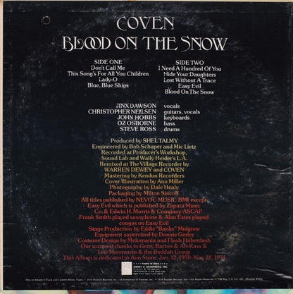 Coven - Blood on the Snow (Vinyl LP, Buddha,  USA, 1971) - EX / EX