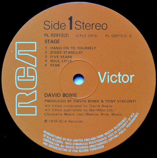 David Bowie – Stage (2x Vinyl LP, Gatefold, RCA, 1978) – EX / EX