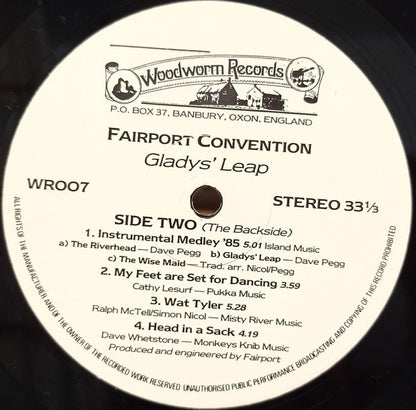 Fairport Convention – Gladys' Leap (Vinyl LP, Woodworm Records, 1985) – EX / EX