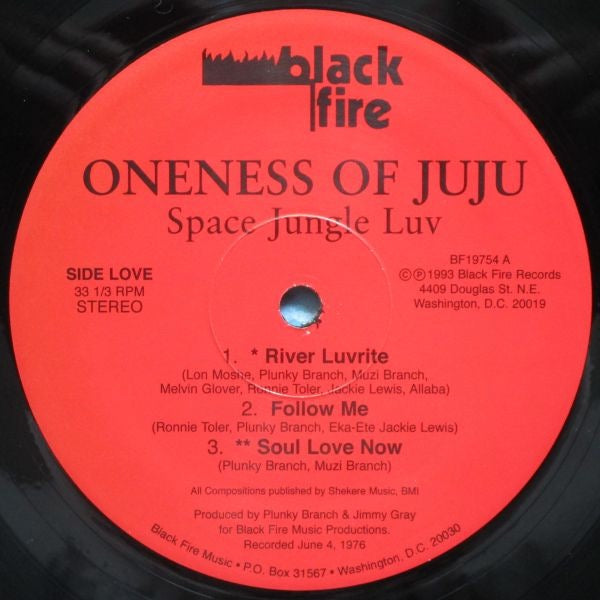 Oneness of JuJu Space Jungle Luv LP Black Fire NM