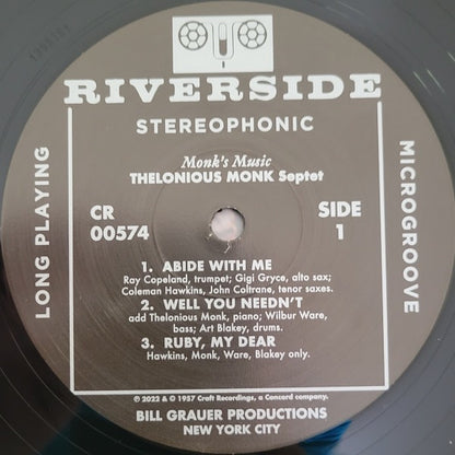 Thelonious Monk Septet – Monk's Music (Vinyl LP, Riverside Records / Craft Recordings, 2024 Original Jazz Classics Reissue) – Mint / Sealed