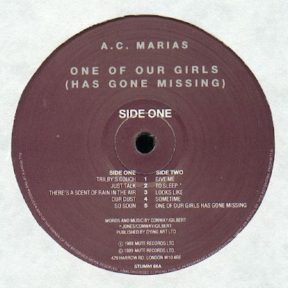A.C. Marias - One of Our Girls (Vinyl LP, Mute, 1989) - EX / EX