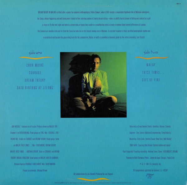 Jon Hassell – Dream Theory in Malaya: Fourth World Volume Two (Vinyl LP, E.G. Records, 1981) – EX / EX
