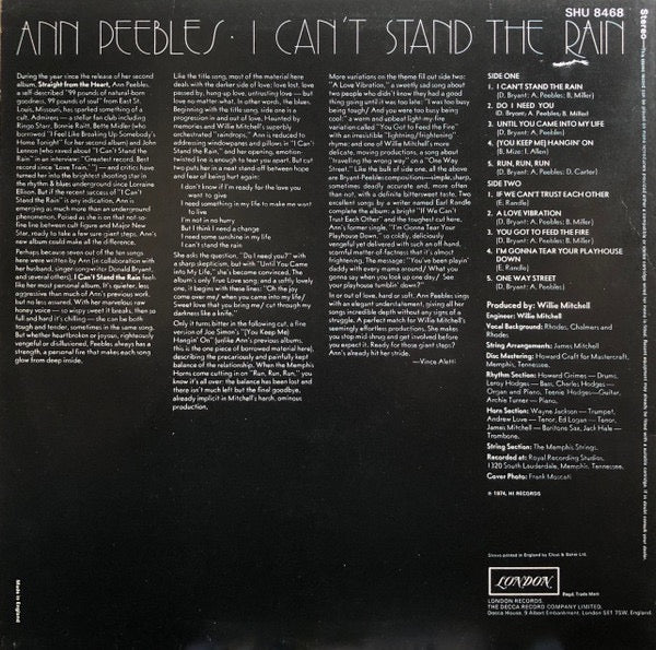 Ann Peebles – I Can't Stand the Rain (Vinyl LP, London Records, 1974) – EX / NM