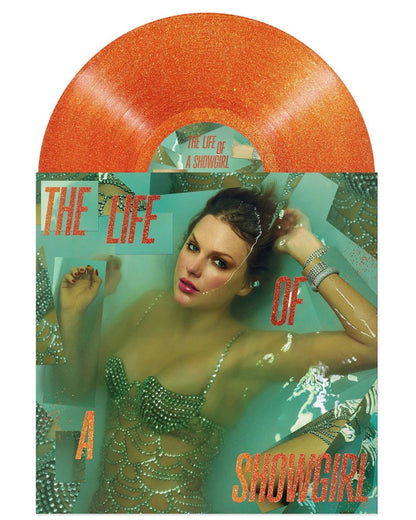 Taylor Swift : The Life of a Showgirl: Sweat and Vanilla Perfume Portofino Orange Glitter Vinyl