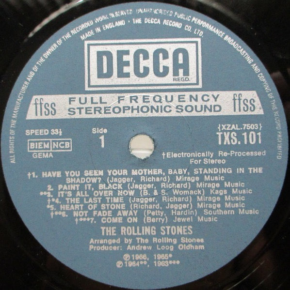 The Rolling Stones - Big Hits [High Tide and Green Grass] (Vinyl LP, Decca , 1974, with poster) - EX / EX