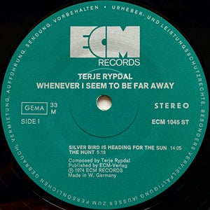 Terje Rypdal Whenever I Seem to Be Faraway LP ECM EX/NM