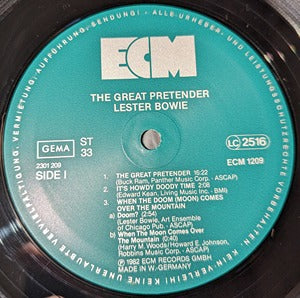 Lester Bowie The Great Pretender LP ECM Near Mint