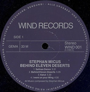 Stephan Micus Behind Eleven Deserts LP Wind Near Mint