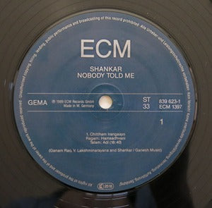 Shankar Nobody Told Me LP ECM NEAR MINT