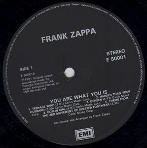 Frank Zappa You Are What You Is 2-LP EMI VG+/EX