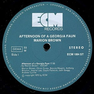 Marion Brown Afternoon of A Georgia Faun LP ECM EX/NM